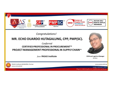 Congratulation to Mr Eko D Hutagalung CPP PMPSC who has succesfully completed and coferred the CPP and PMPSC from PASAS Institute Singapore Well done