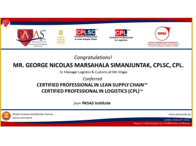 GEORGE NICOLAS MARSAHALA SIMANJUNTAK CPLSC CPL