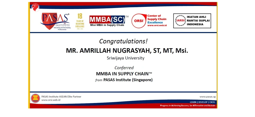 Congratulation to Mr. Amrillah Nugrasyah, who has succesfully completed and conferred the MMBA(SC)™️ International Certification Program from PASAS Institute (Singapore). Well done!