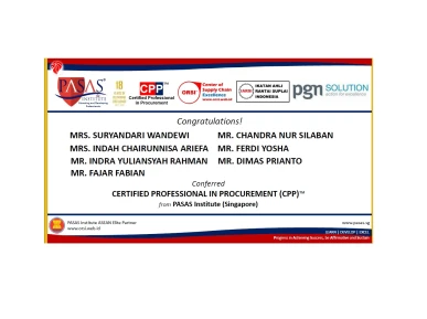 Congratulation to PT PGAS Solutions procurement related functions professionals