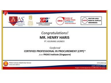 Congratulation to Mr Henry Haris