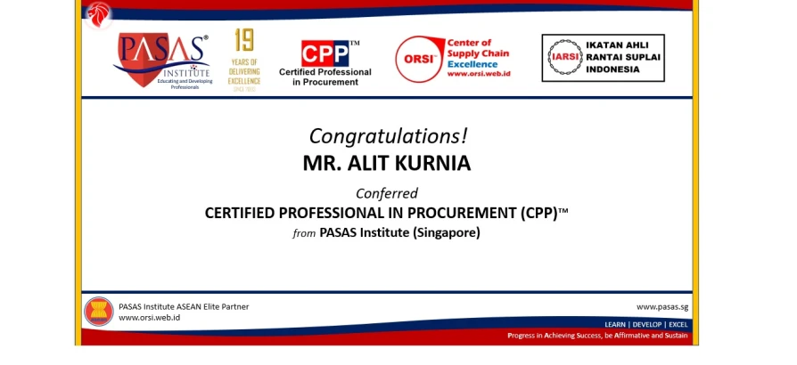 Congratulation to Mr. Alit Kurnia!