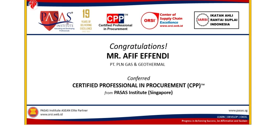 Congratulation to Mr. Afif Effendi!