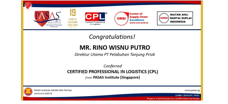 Congratulation to Mr. Rino W. Putro