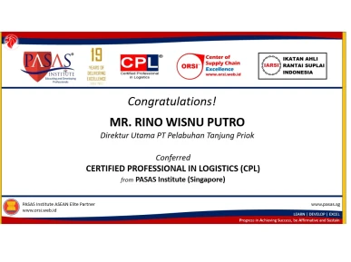 Congratulation to Mr Rino W Putro