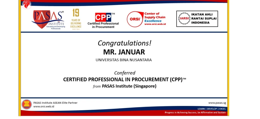 Congratulation to Mr. Januar!