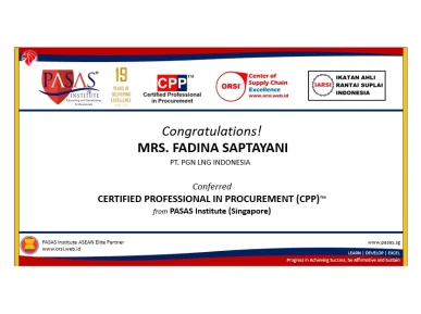 Congratulation to Mrs Fadina Saptayani