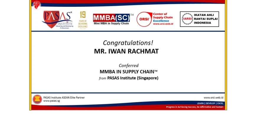 Congratulation to Mr. Iwan Rachmat!