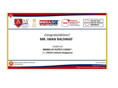 Congratulation to Mr Iwan Rachmat