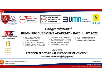 Congratulation to BUMN Procurement Academy participants  Batch July 2022