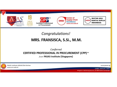 Congratulation to Mrs FRANSISCA SSiMM