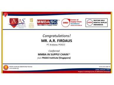 Congratulation to Mr AR Firdaus