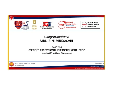 Congratulation to Mrs Rini Mulyasari