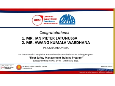 Congratulations to Mr Ian P Latunussa  Mr Awang K Wardhana