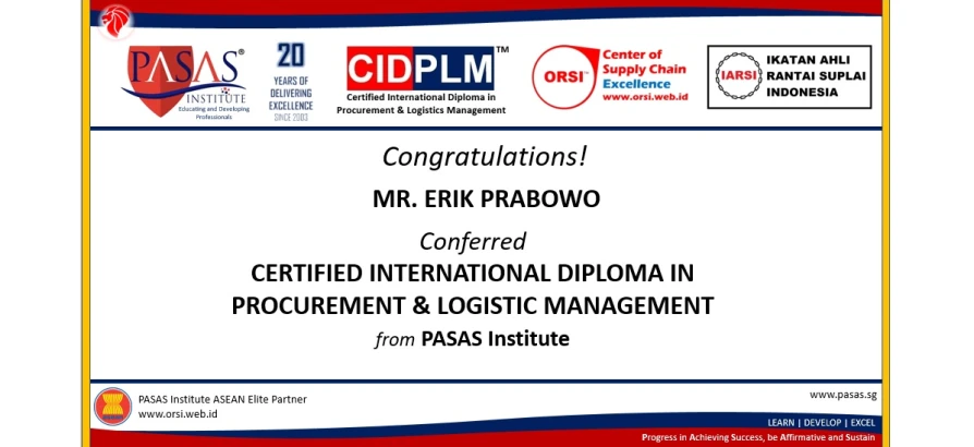 Congratulation to Mr. Erik Prabowo!