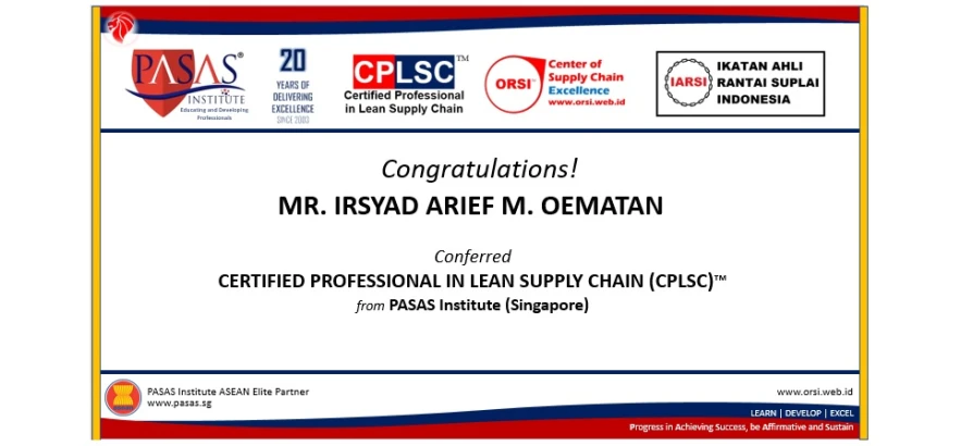 Congratulation to Mr. Irsyad Arief M. Oematan!