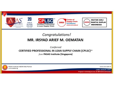 Congratulation to Mr Irsyad Arief M Oematan