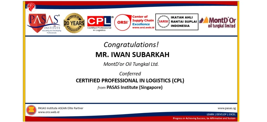 Congratulation to Mr. Iwan Subarkah!