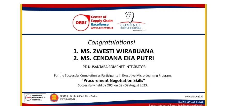 Congratulations to PT. Nusantara Compnet Integrator