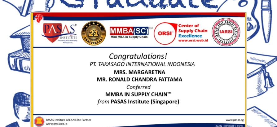 Congratulations to the Participants from PT. Takasago International Indonesia!