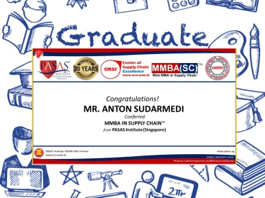 Congratulations to Mr Anton Sudarmedi