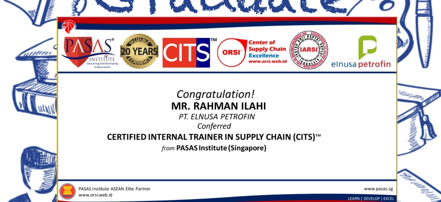 Congratulations to the Participant from PT. Elnusa Petrofin for successfully completing the CITS™️ international certification program!