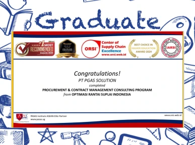 Congratulations to PT PGAS SOLUTION for successfully completing the Procurement   Contract Management Consulting Program